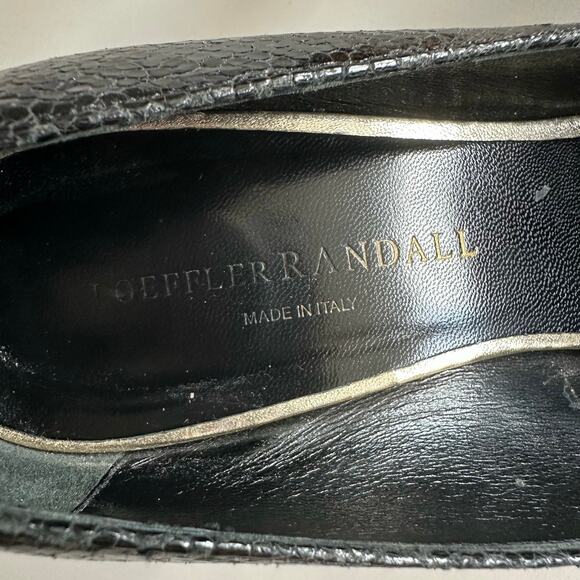 Loeffler Randall Esther Wooden Heel Pebbled Leather Black Platform Heels sz 9 - Picture 9 of 9